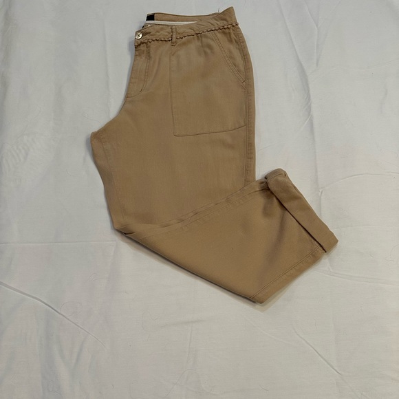Nine West Pants - Nine West Jeans Tan Linen Rayon Boho Cropped Pants Sz 10